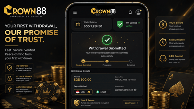 online or crypto withdrawal crown88