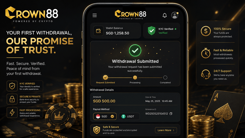 online or crypto withdrawal crown88